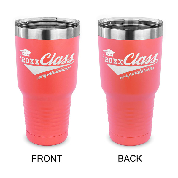 Custom Graduating Students 30 oz Stainless Steel Tumbler - Coral - Double Sided (Personalized)