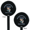 Graduating Students Black Plastic 5.5" Stir Stick - Double Sided - Round - Front & Back