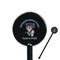 Graduating Students Black Plastic 5.5" Stir Stick - Round - Closeup