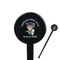 Graduating Students Black Plastic 7" Stir Stick - Round - Closeup