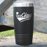 Graduating Students 20 oz Stainless Steel Tumbler - Black - Single Sided (Personalized)