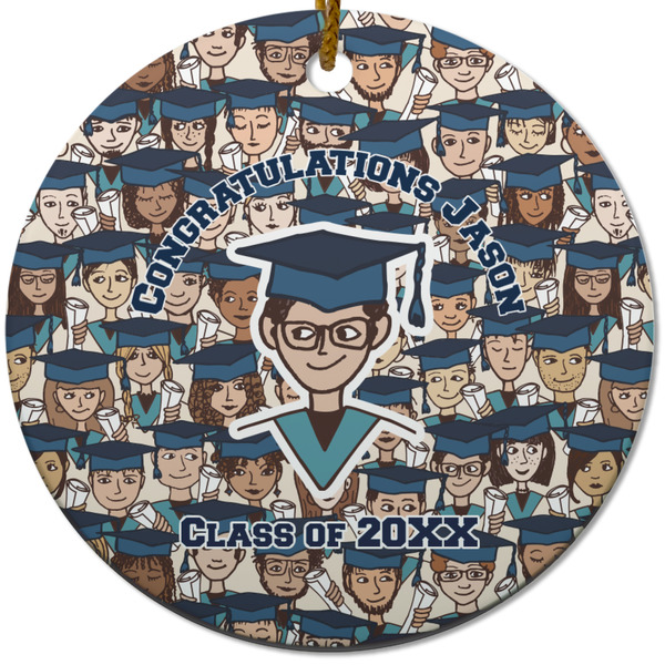 Custom Graduating Students Round Ceramic Ornament w/ Name or Text