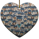 Graduating Students Heart Ceramic Ornament w/ Name or Text