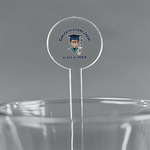 Graduating Students 7" Round Plastic Stir Sticks - Clear (Personalized)