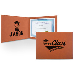 Graduating Students Leatherette Certificate Holder - Front and Inside (Personalized)