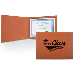 Graduating Students Leatherette Certificate Holder - Front (Personalized)