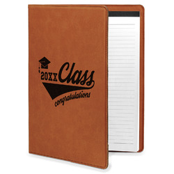 Graduating Students Leatherette Portfolio with Notepad - Large - Double Sided (Personalized)
