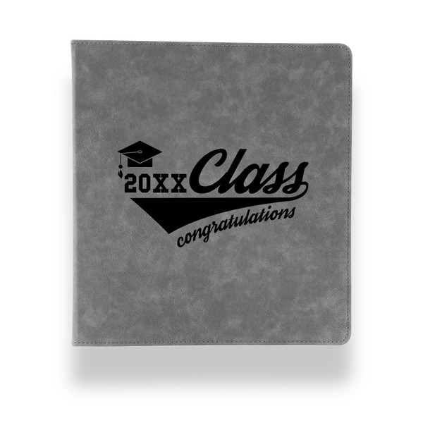 Custom Graduating Students Leather Binder - 1" - Grey (Personalized)