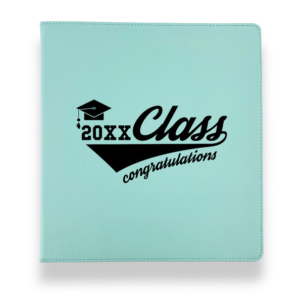 Custom Graduating Students Leather Binder - 1" - Teal (Personalized)