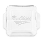 Graduating Students Glass Cake Dish with Truefit Lid - 8in x 8in (Personalized)