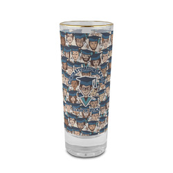 Graduating Students 2 oz Shot Glass -  Glass with Gold Rim - Single (Personalized)