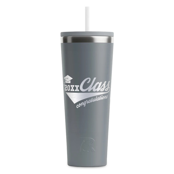 Custom Graduating Students RTIC Everyday Tumbler with Straw - 28oz - Grey - Double-Sided (Personalized)