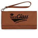 Graduating Students Ladies Leatherette Wallet - Laser Engraved - Rawhide (Personalized)