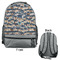 Graduating Students Large Backpack - Gray - Front & Back View