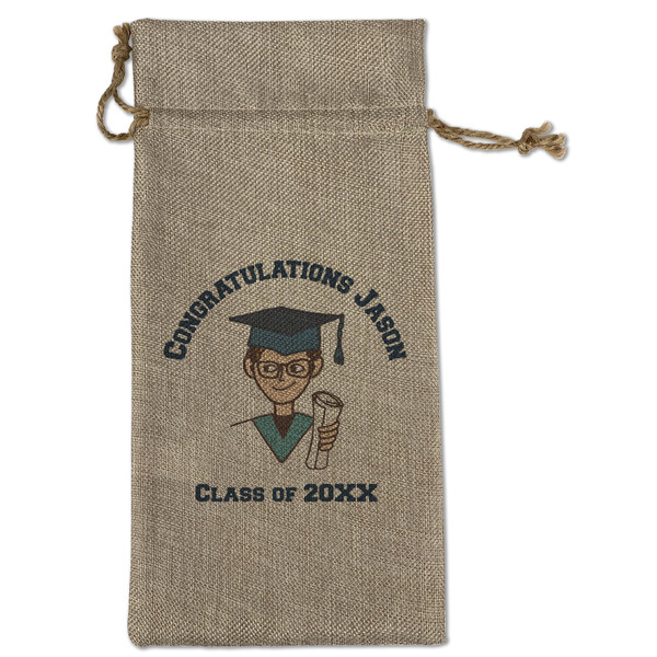 Custom Graduating Students Large Burlap Gift Bag - Front (Personalized)