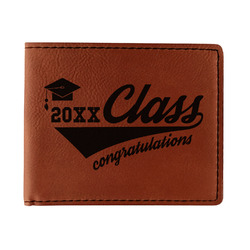Graduating Students Leatherette Bifold Wallet - Double Sided (Personalized)