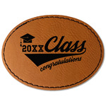 Graduating Students Faux Leather Iron On Patch - Oval (Personalized)