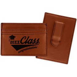 Graduating Students Leatherette Wallet with Money Clip (Personalized)