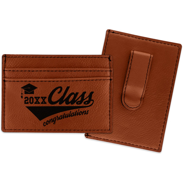 Custom Graduating Students Leatherette Wallet with Money Clip (Personalized)