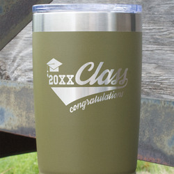 Graduating Students 20 oz Stainless Steel Tumbler - Olive - Double Sided (Personalized)