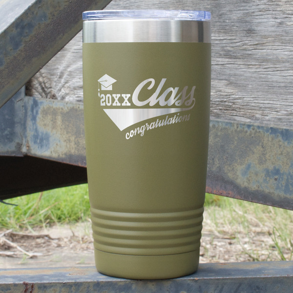Custom Graduating Students 20 oz Stainless Steel Tumbler - Olive - Double Sided (Personalized)