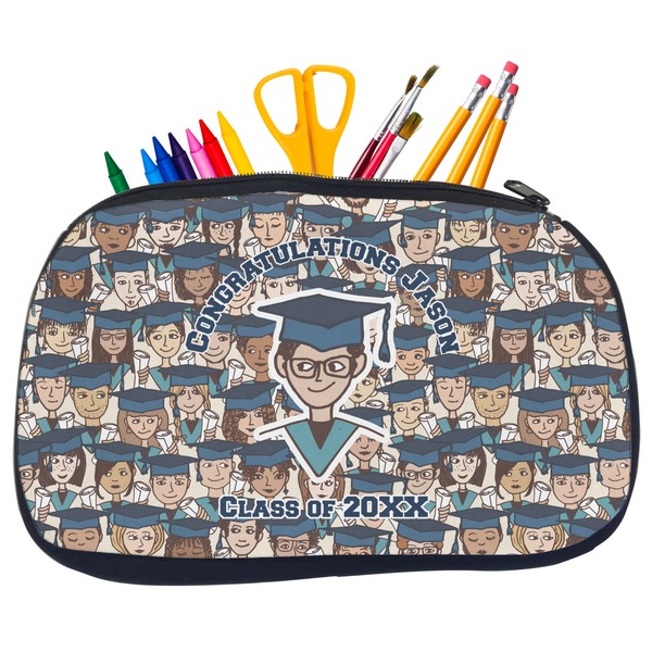 Custom Graduating Students Neoprene Pencil Case - Medium w/ Name or Text