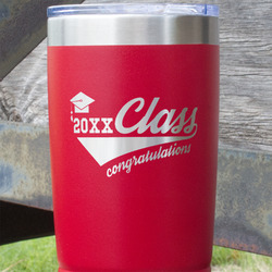 Graduating Students 20 oz Stainless Steel Tumbler - Red - Single Sided (Personalized)