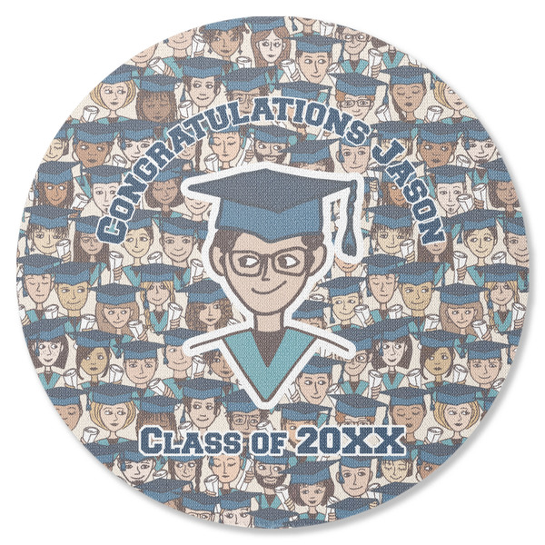 Custom Graduating Students Round Rubber Backed Coaster (Personalized)