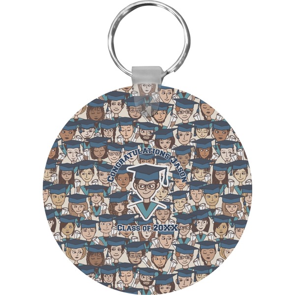 Custom Graduating Students Round Plastic Keychain (Personalized)