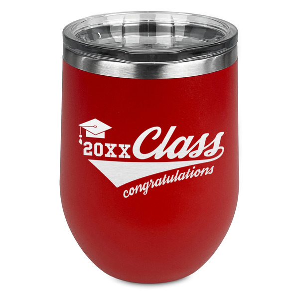 Custom Graduating Students Stemless Stainless Steel Wine Tumbler - Red - Double Sided (Personalized)