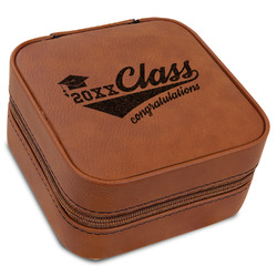 Graduating Students Travel Jewelry Box - Rawhide Leather (Personalized)