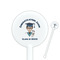 Graduating Students White Plastic 5.5" Stir Stick - Round - Closeup