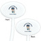 Graduating Students White Plastic 7" Stir Stick - Double Sided - Oval - Front & Back