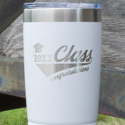 Graduating Students 20 oz Stainless Steel Tumbler - White - Double Sided (Personalized)