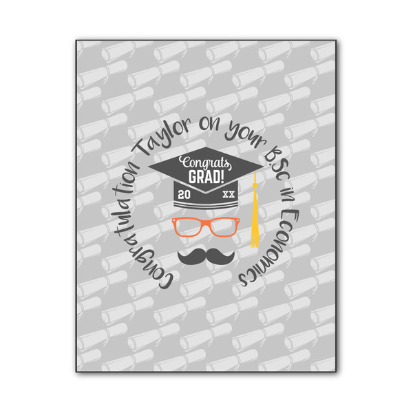 Custom Hipster Graduate Wood Print - 11x14 (Personalized)