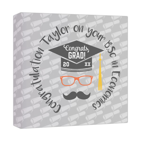 Custom Hipster Graduate Canvas Print - 12x12 (Personalized)