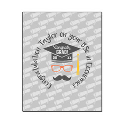 Hipster Graduate Wood Print - 16x20 (Personalized)