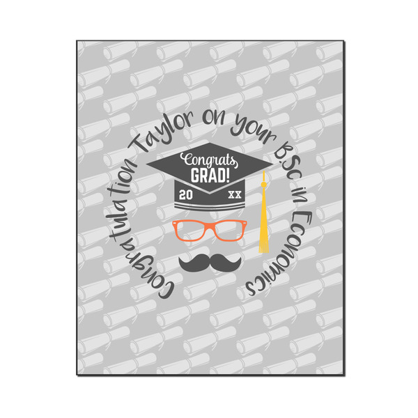 Custom Hipster Graduate Wood Print - 16x20 (Personalized)