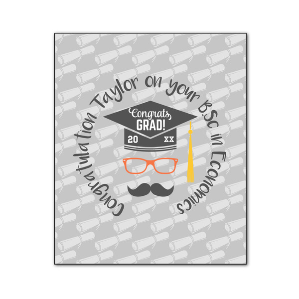 Custom Hipster Graduate Wood Print - 20x24 (Personalized)