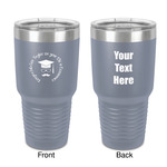 Hipster Graduate 30 oz Stainless Steel Tumbler - Grey - Double-Sided (Personalized)