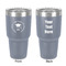 Hipster Graduate 30 oz Stainless Steel Ringneck Tumbler - Grey - Double Sided - Front & Back