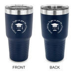 Hipster Graduate 30 oz Stainless Steel Tumbler - Navy - Double Sided (Personalized)