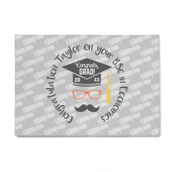 Custom Hipster Graduate 4' x 6' Patio Rug (Personalized)