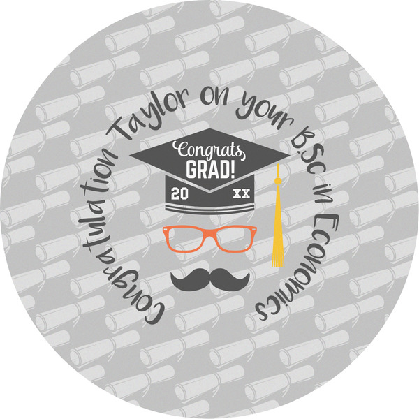 Custom Hipster Graduate Multipurpose Round Labels - 5" (Personalized)