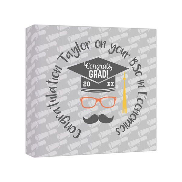 Custom Hipster Graduate Canvas Print - 8x8 (Personalized)