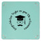 Hipster Graduate 9" x 9" Teal Leatherette Snap Up Tray - APPROVAL