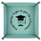 Hipster Graduate 9" x 9" Teal Leatherette Snap Up Tray - FOLDED