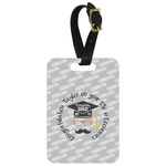 Hipster Graduate Metal Luggage Tag w/ Name or Text