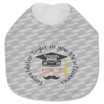 Hipster Graduate Jersey Knit Baby Bib w/ Name or Text