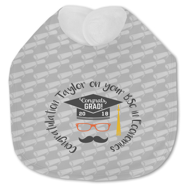 Custom Hipster Graduate Jersey Knit Baby Bib w/ Name or Text